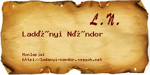 Ladányi Nándor névjegykártya