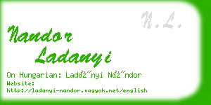 nandor ladanyi business card